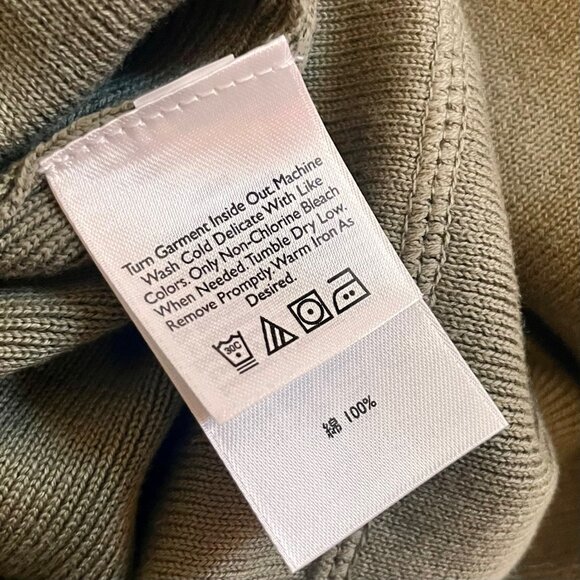 Eddie Bauer Men’s Raglan Crewneck Pullover Olive Green Tan 100% Cotton S - Picture 7 of 7